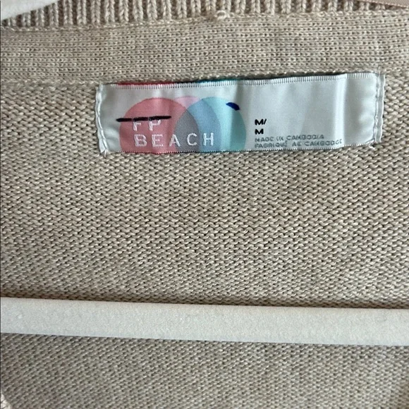 Beige Knit CardiganSet with Tie Front and Knit Pants - Picture 3 of 8